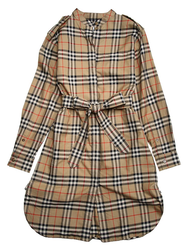 BURBERRY (バーバリー) ヴィンテージ チェック ウエストベルト 長袖 ワンピース BBL8048728 レディース ブランド