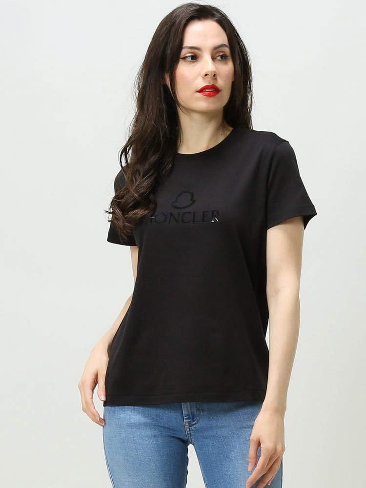 MONCLER (モンクレール) ミディアムロゴ クルーネック 半袖 Tシャツ MCL8C00006809CR レディース ブランド