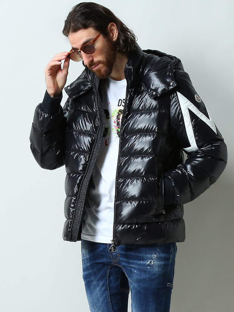モンクレール メンズ ブルゾン MONCLER ブランド ダウンジャケット アウター ジャケット ダウン Mマーク フード Corydale ナイロンラケ 白 シロ 黒 クロ 大きいサイズ MCCORYDALE2