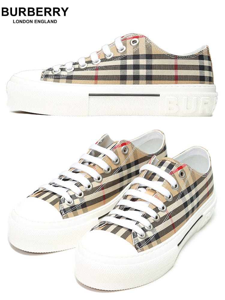 バーバリー レディース スニーカー BURBERRY ブランド シューズ 靴 ローカット ヴィンテージチェック ロゴ コットン BBL8050506