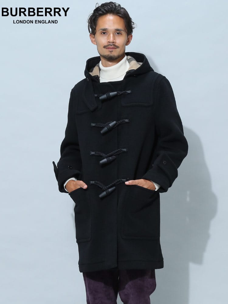 バーバリー メンズ コート BURBERRY ブランド ダッフルコート アウター ダッフル フード エグザジェレイティッドチェック ライニング BB8034517