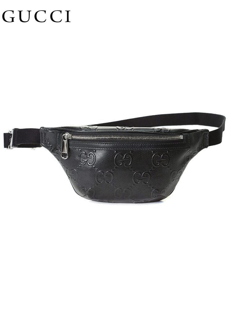 グッチ メンズ バッグ GUCCI ブランド 鞄 ボディバッグ ウエストポーチ ベルトバッグ GGエンボス ロゴ GC6585821W3CN