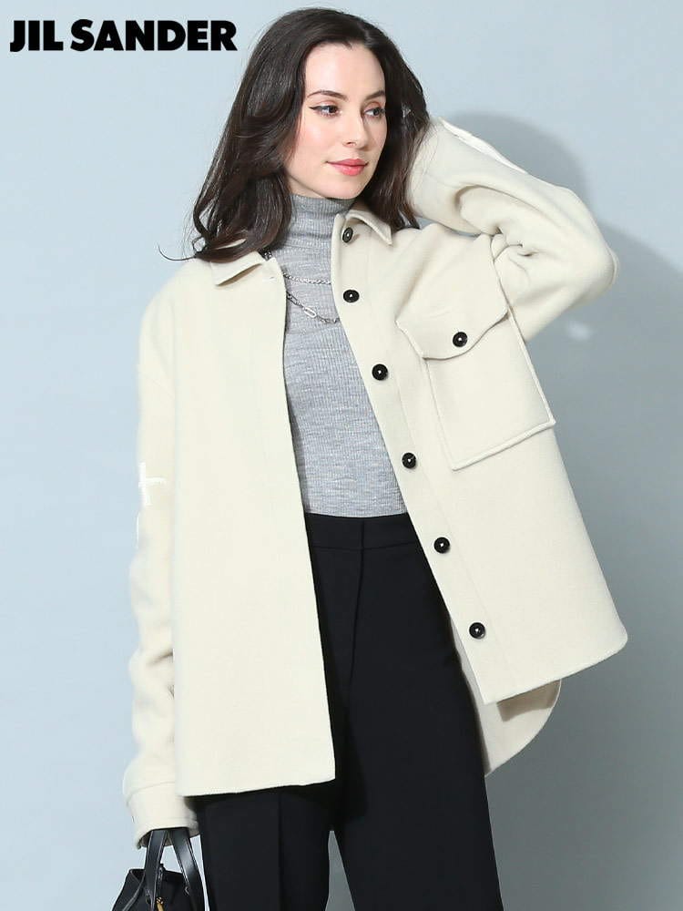 【オンラインストア限定】 ジルサンダー レディース ジャケット JIL SANDER ブランド シャツジャケット アウター ブルゾン モノグラム レギュラーフィット JLLBN0005J40031