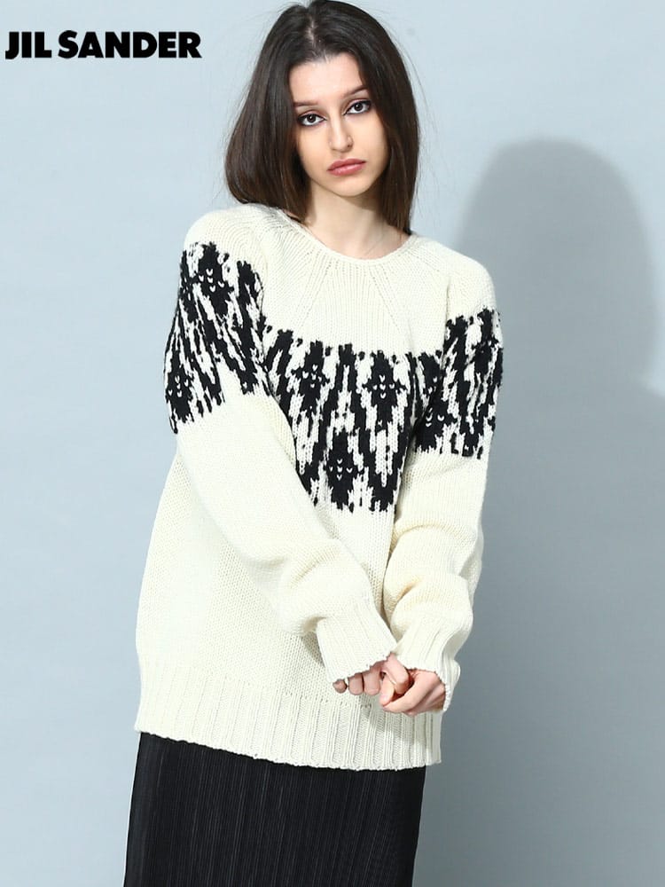 ジルサンダー レディース ニット JIL SANDER ブランド トップス セーター ジャガード プルオーバー JLLGP0009J14517