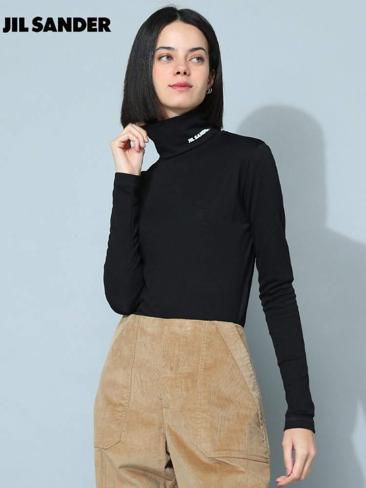 ジルサンダー レディース Tシャツ 長袖 JIL SANDER ブランド ロンT トップス 無地 ハイネック スリムフィット JLLGC0020J70021
