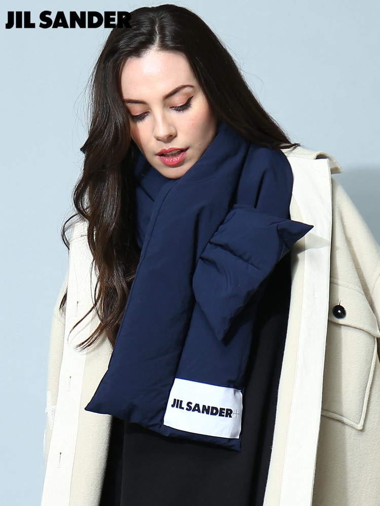ジルサンダー レディース マフラー JIL SANDER ブランド ダウンスカーフ ロゴ ダウン 撥水 JLLTE0002J70008