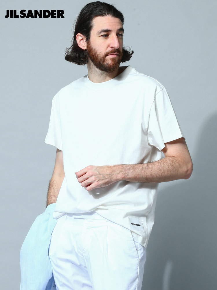 JIL SANDER (ジルサンダー) ワンポイント クルーネック 半袖 Tシャツ JLGC0001J45048 ブランド