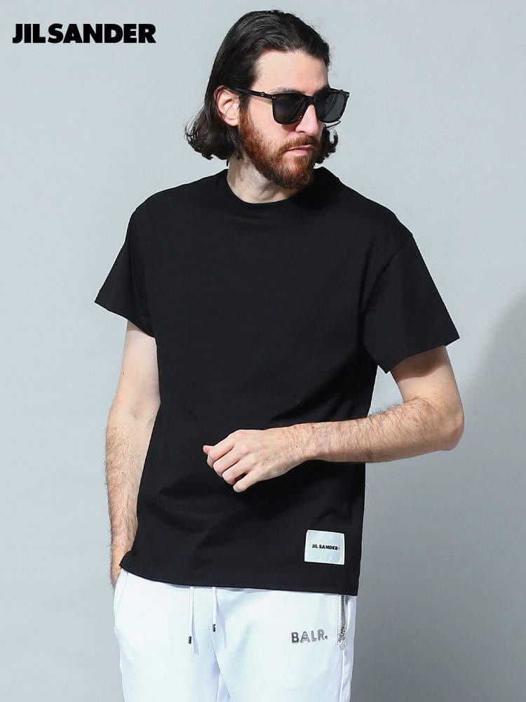 JIL SANDER (ジルサンダー) ワンポイント クルーネック 半袖 Tシャツ 