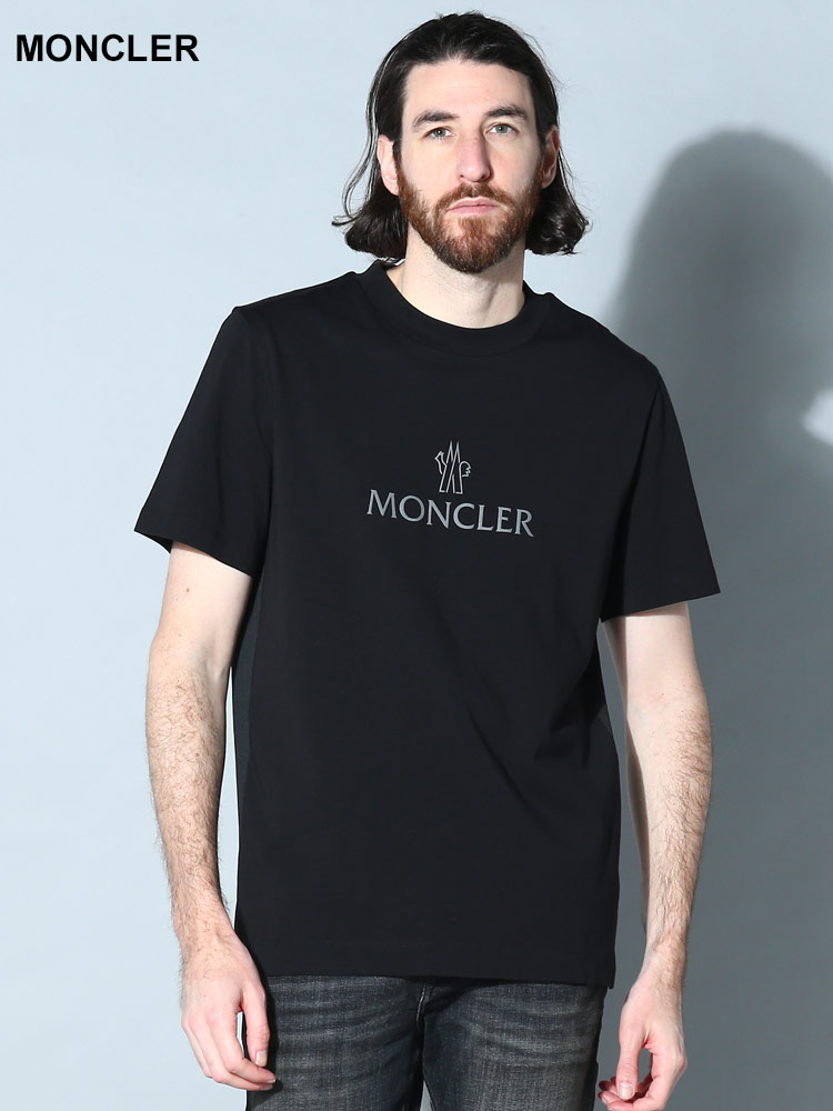 MONCLER (モンクレール) ロゴプリント クルーネック 半袖 Tシャツ 