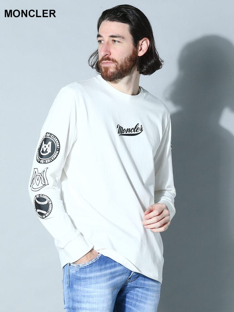 MONCLER モンクレール ロンT 袖プリント ロゴ プリントT 長袖 Tシャツ 