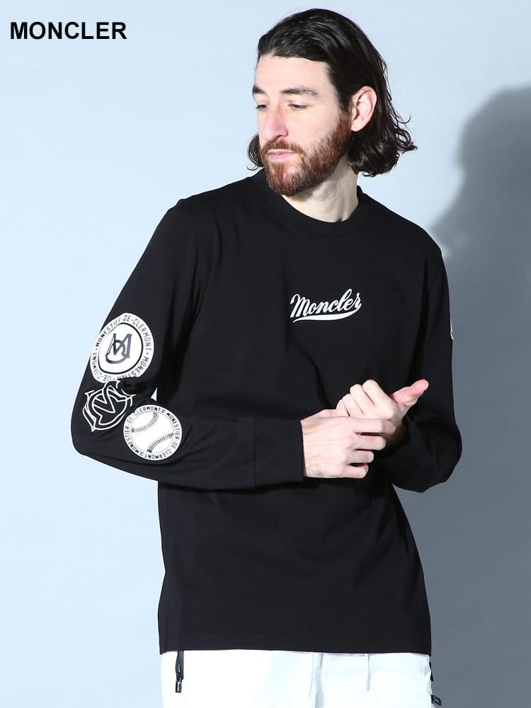 MONCLER モンクレール ロンT 袖プリント ロゴ プリントT 長袖 Tシャツ メンズ ブランド 大きいサイズあり MC8D000018390T