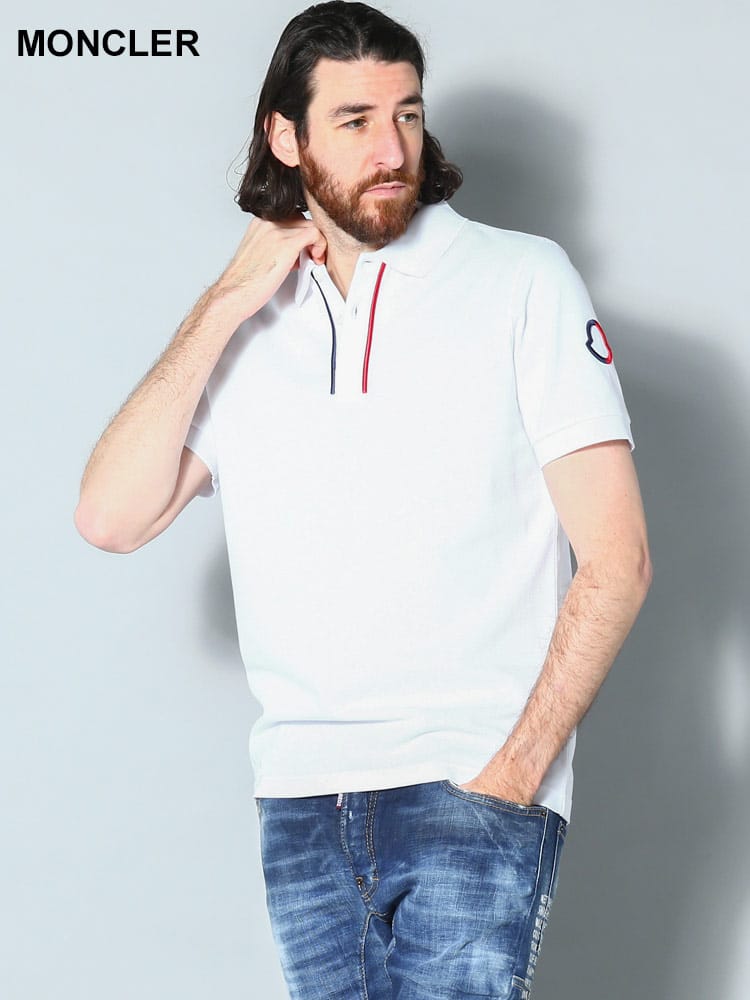 MONCLER (モンクレール) トリコロールライン 半袖 ポロシャツ 