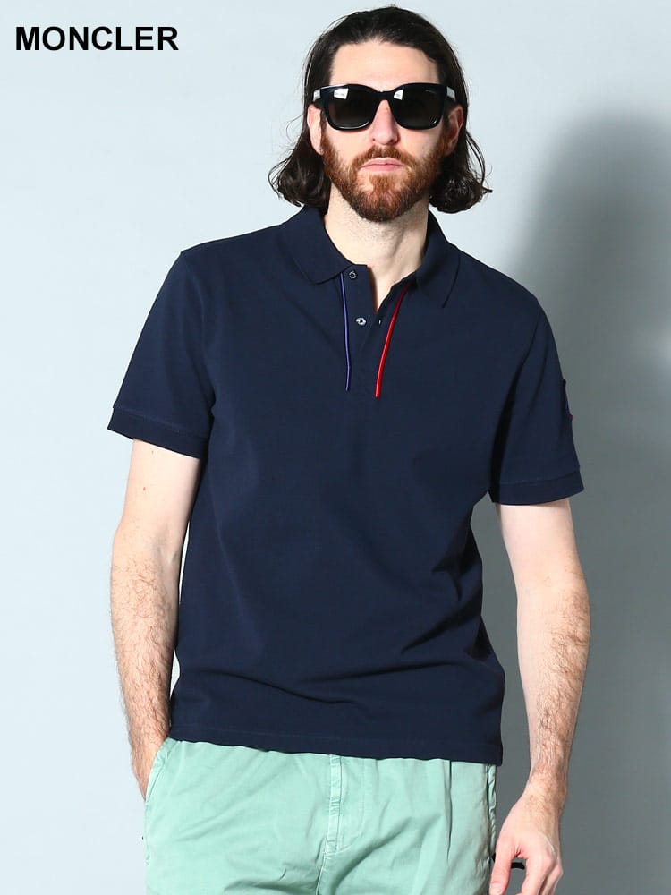 MONCLER (モンクレール) トリコロールライン 半袖 ポロシャツ 