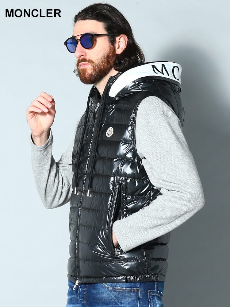 MONCLER (モンクレール) メタリックナイロン フルジップ ダウンベスト Akaishi MCAKAISHI3