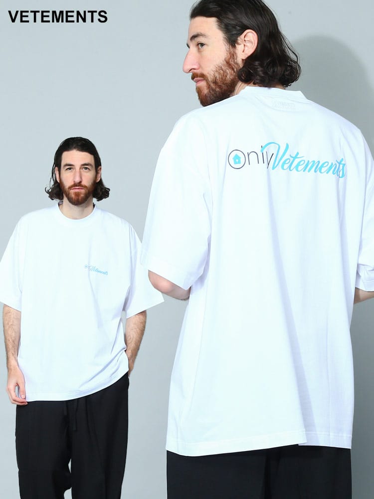 VETEMENTS (ヴェトモン) バックロゴ クルーネック 半袖 Tシャツ ONLY メンズ ブランド VMUA63TR161W