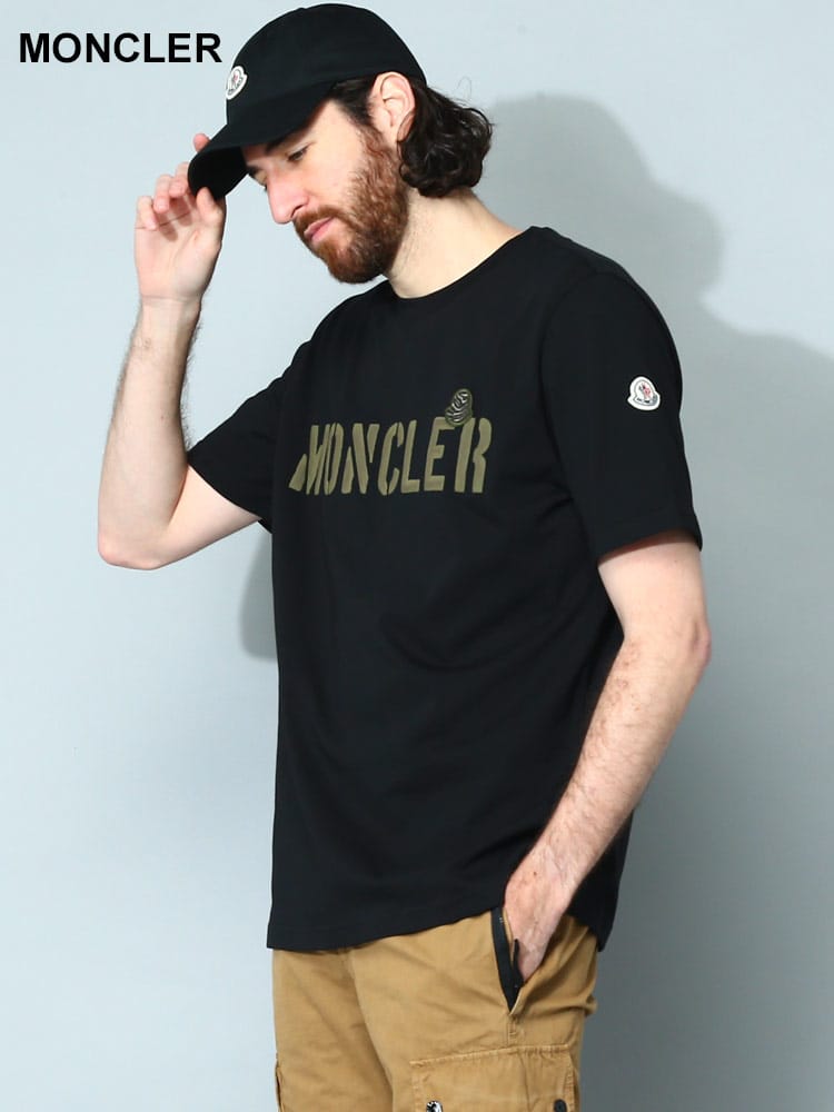 MONCLER (モンクレール) ロゴプリント クルーネック 半袖 Tシャツ MC8C000298390T メンズ ブランド