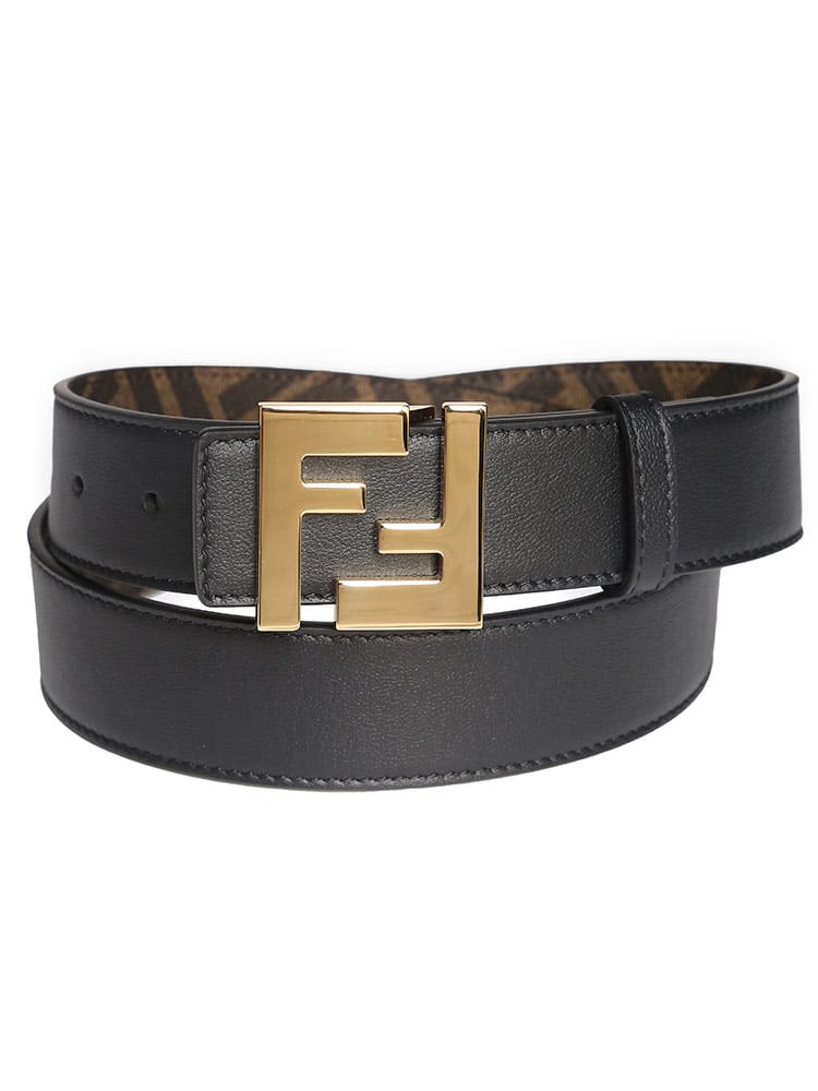 FENDI (フェンディ) レザー ロゴバックル リバーシブル ベルト FD7C0424AGR9 ブランド メンズ 男性 レザー