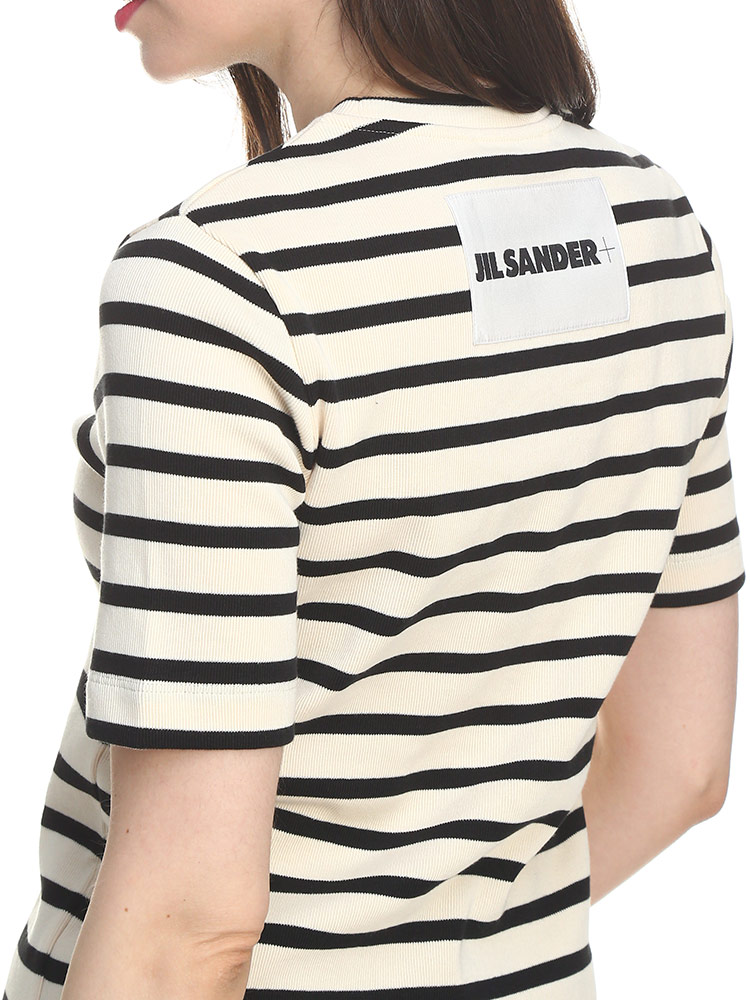 JIL SANDER (ジルサンダー) ボーダー クルーネック 半袖 Tシャツ