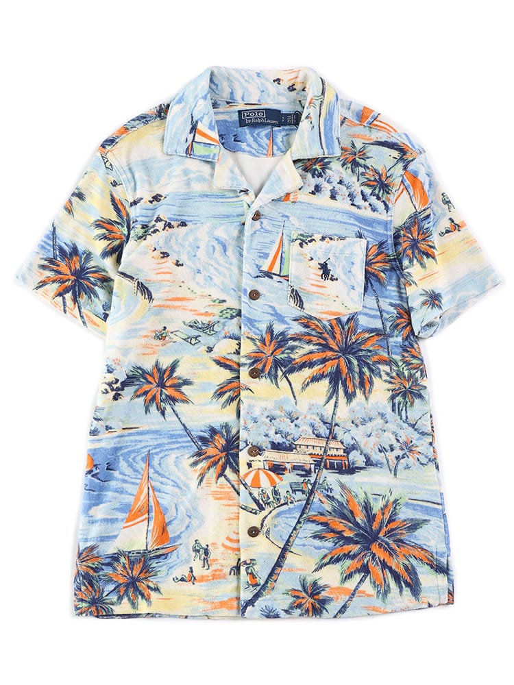 POLO RALPH LAUREN (ポロラルフローレン) パイル 総柄 オープンカラー 半袖 シャツ RL710904463 ブランド メンズ 男性 トップス
