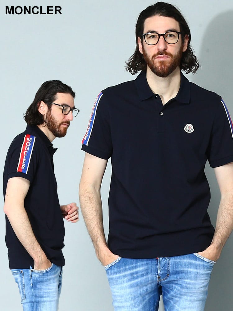 MONCLER (モンクレール) ロゴライン 半袖 ポロシャツ MC8A00020899UR メンズ ブランド