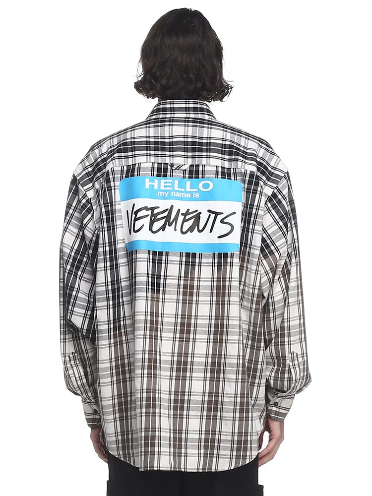 VETEMENTS (ヴェトモン) チェック グラデーション 長袖 シャツ MY NAME 