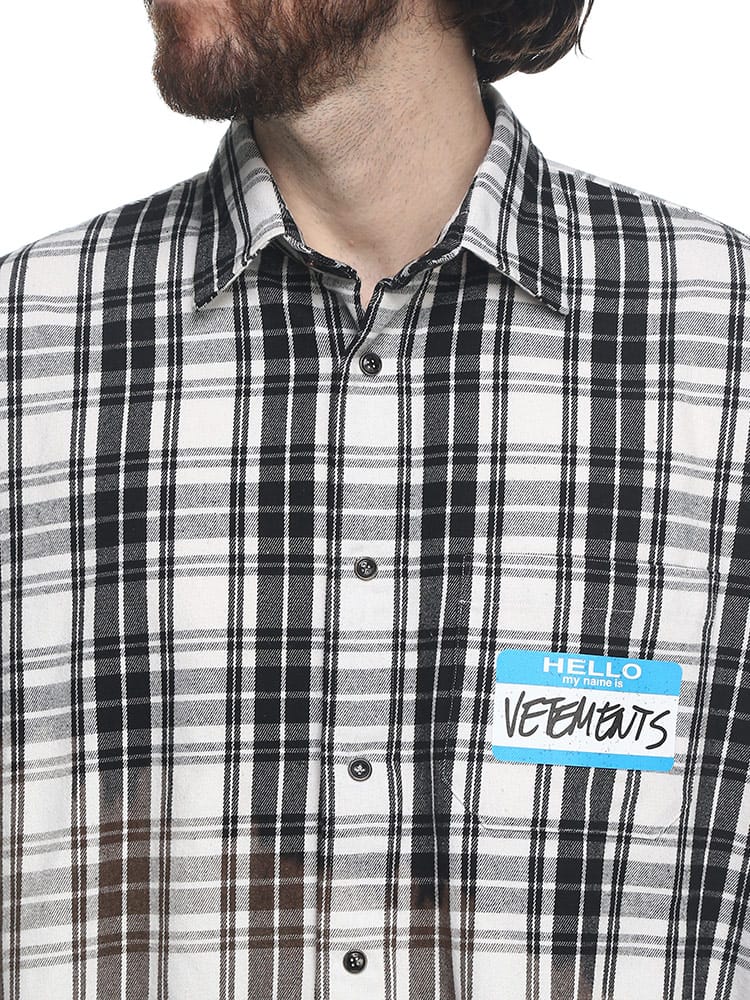 VETEMENTS (ヴェトモン) チェック グラデーション 長袖 シャツ MY NAME 