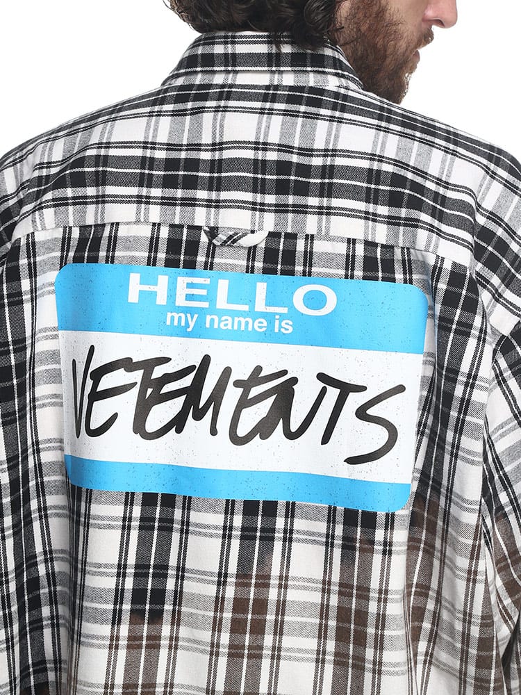 VETEMENTS (ヴェトモン) チェック グラデーション 長袖 シャツ MY NAME 