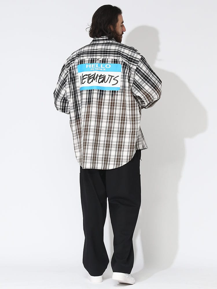 VETEMENTS (ヴェトモン) チェック グラデーション 長袖 シャツ MY NAME 