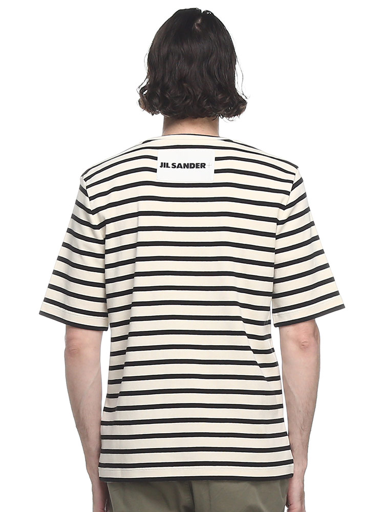 JIL SANDER (ジルサンダー) ボーダー柄 クルーネック 半袖 Tシャツ JLGC0109J46497 メンズ 【サカゼン公式通販】