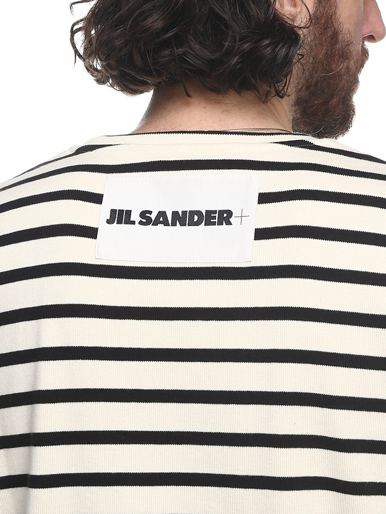 JIL SANDER (ジルサンダー) ボーダー柄 クルーネック 半袖 Tシャツ JLGC0109J46497 メンズ 【サカゼン公式通販】