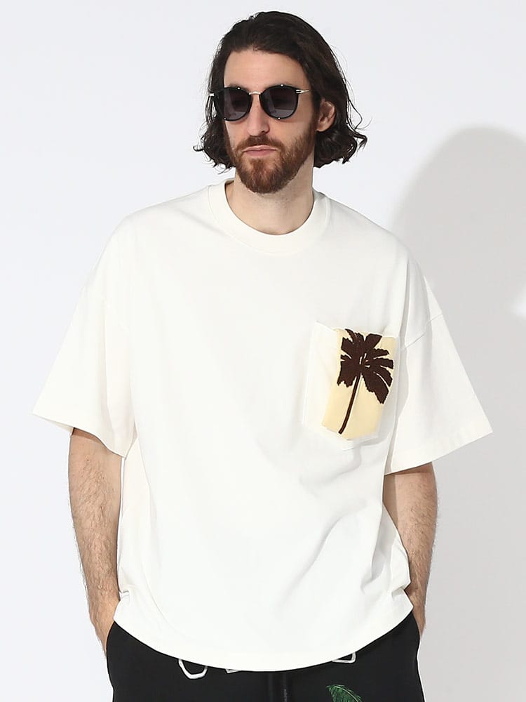 JIL SANDER (ジルサンダー) ポケットパームツリー クルーネック 半袖 Tシャツ JLGC0120J20035 メンズ ブランド