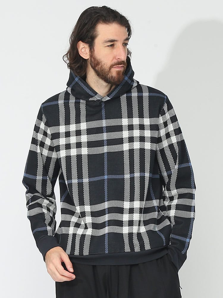 BURBERRY (バーバリー) チェック コットン ジャカードフーディー 