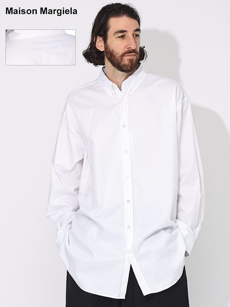 Maison Margiela (メゾン マルジェラ) コットン ボタンダウン 長袖 ロングシャツ MEDL0002S52925 ブランド メンズ 男性 トップス