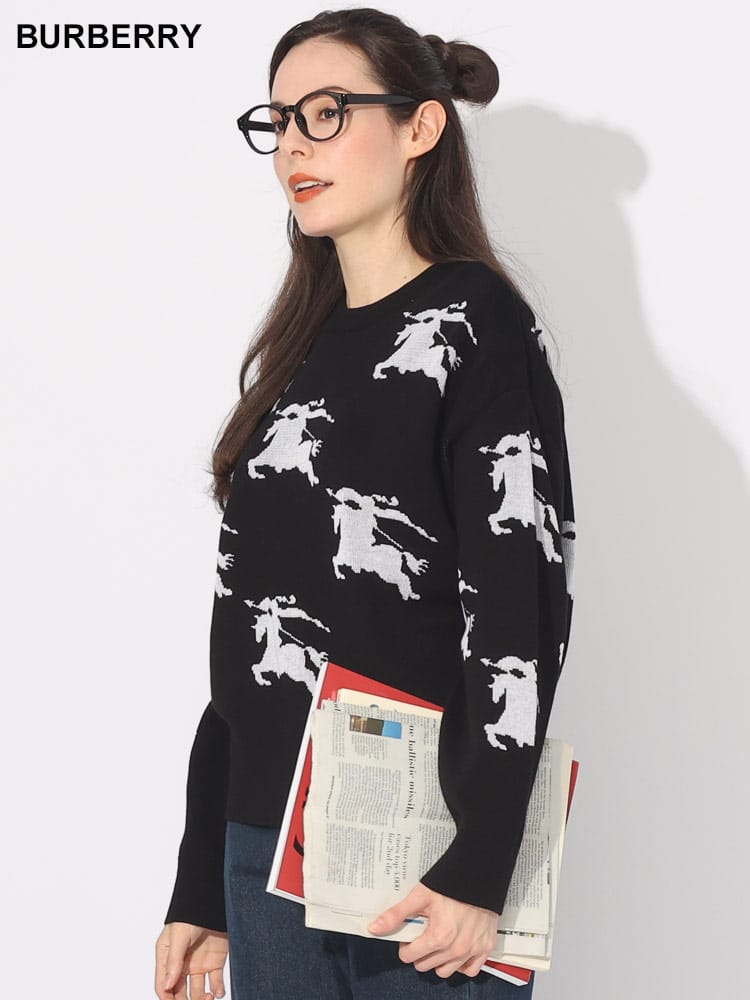 BURBERRY (バーバリー) EKD コットンシルク ジャカード セーター BBL8070329 ブランド レディース トップス