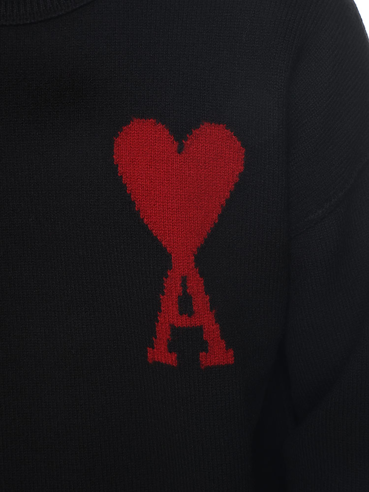 AMI PARIS (アミパリス) 胸ロゴ クルーネック ニット AMI DE COEUR ...