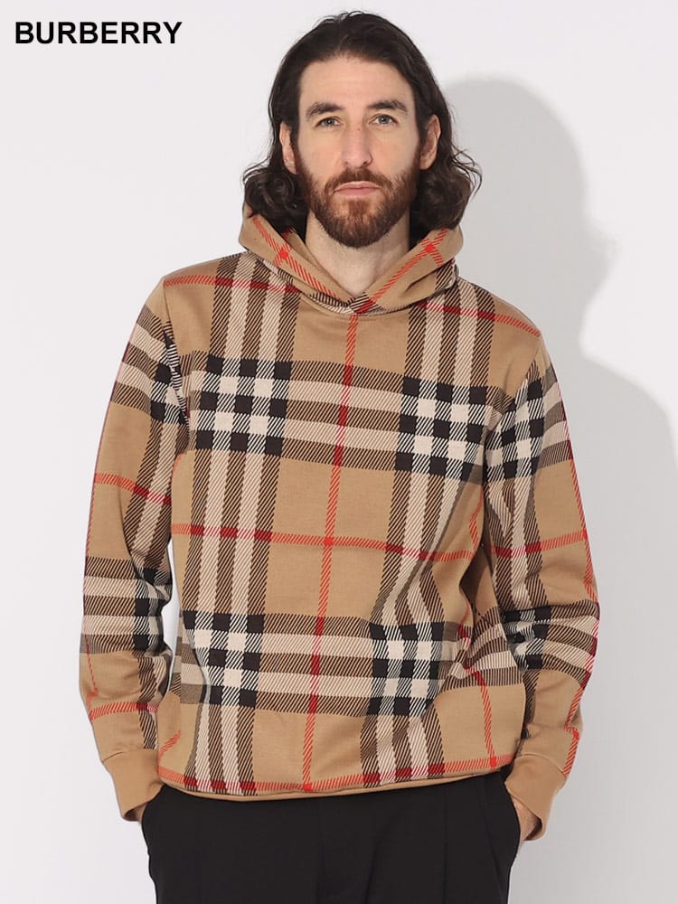 BURBERRY (バーバリー) チェック コットン ジャカードフーディー BB8072662 ブランド メンズ 男性 トップス