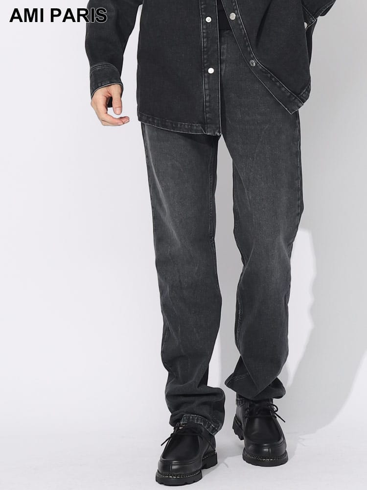 AMI PARIS (アミパリス) ボタンフライ ジーンズ クラシックフィット AMHTR001DE0018 ブランド メンズ 男性 ボトムス