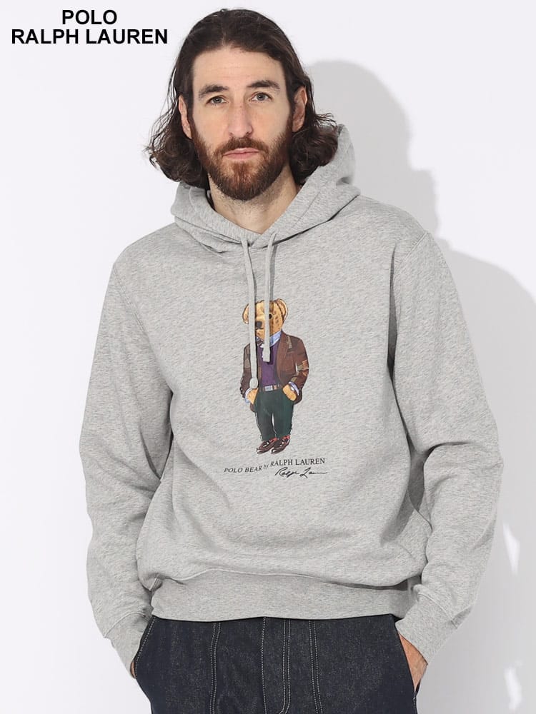 【オンラインストア限定】 POLO RALPH LAUREN (ポロラルフローレン) 裏起毛 ベアプリント プルオーバー パーカー RL710853309 ブランド メンズ 男性 トップス