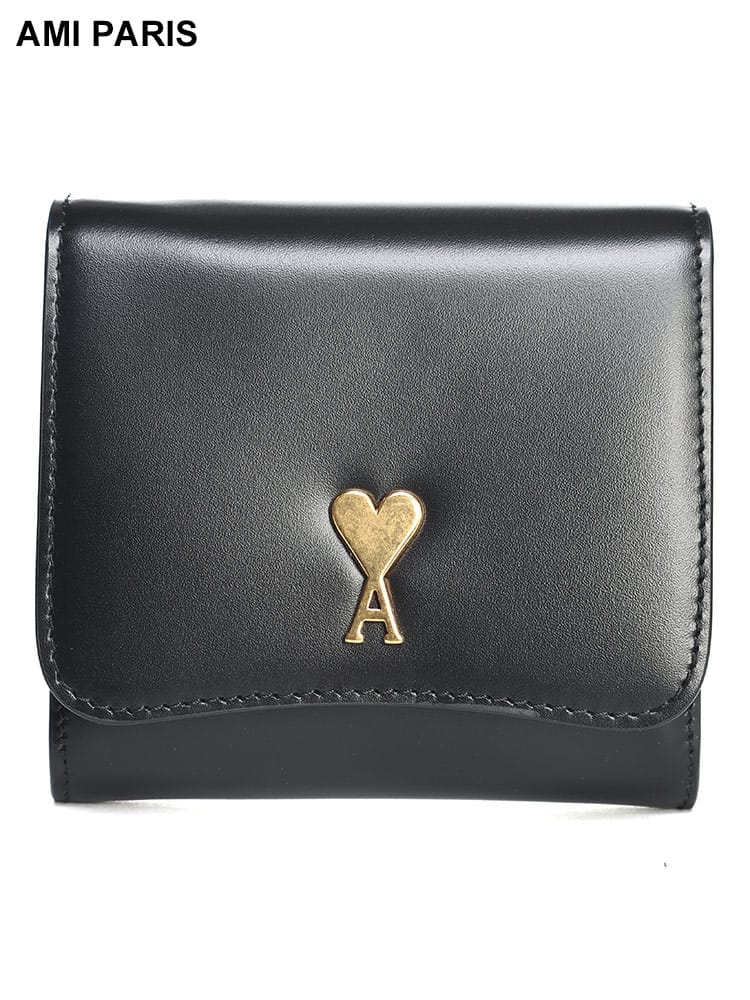AMI PARIS (アミパリス) スムースレザー コンパクト ウォレット AMLUSL203801 ブランド レディース 財布