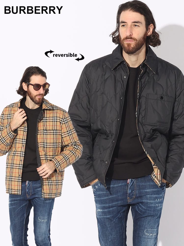 BURBERRY (バーバリー) チェック キルティング リバーシブル オーバー 
