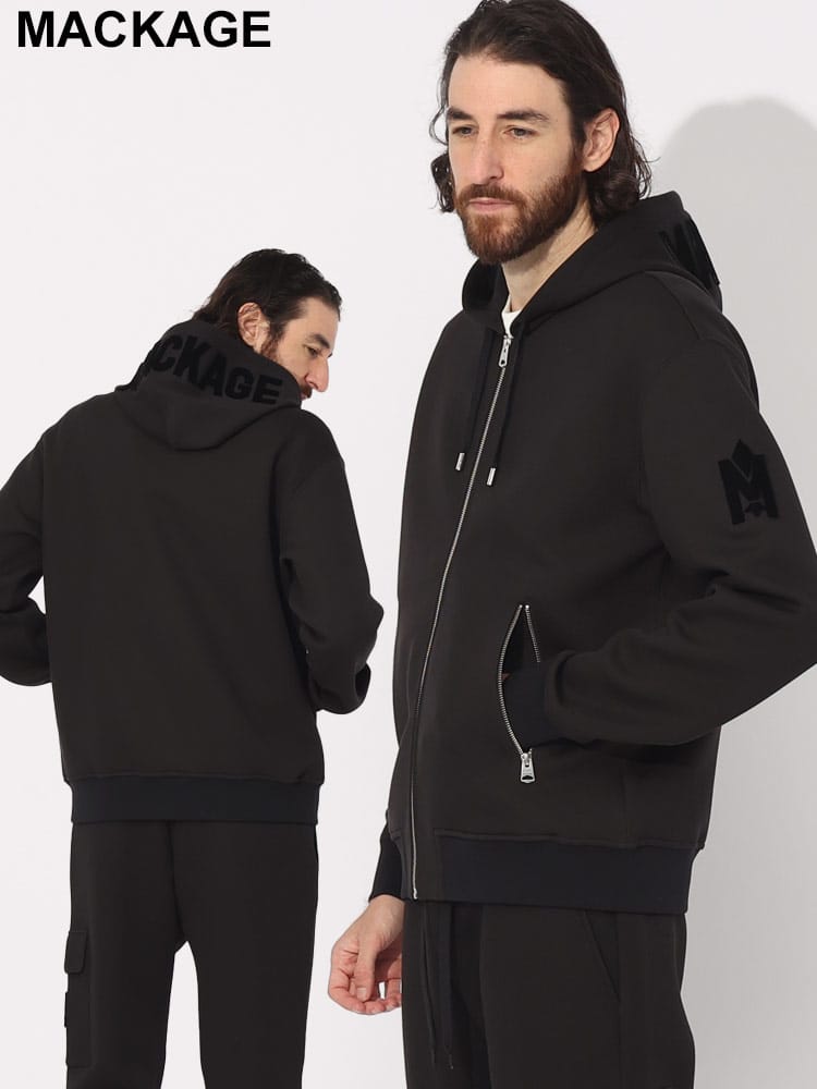 MACKAGE (マッカージュ) フードロゴ フルジップ パーカー MKGKRYSZP3 ブランド メンズ 男性 トップス