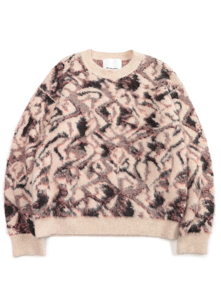 ISABEL MARANT (イザベルマラン) アルパカウール ジャガード柄 クルーネック ニット FARELL IMU0187HAA3L87H メンズ