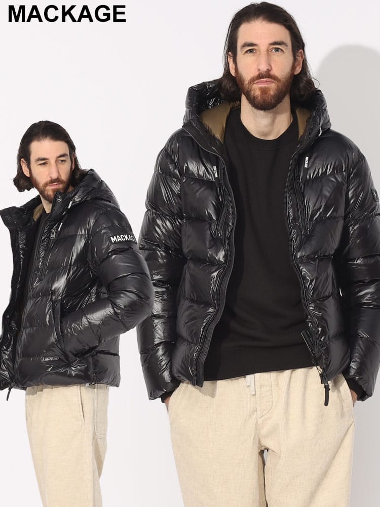 MACKAGE (マッカージュ) 袖ロゴ フルジップ ダウンジャケット MKGVICTOR3 ブランド メンズ 男性 アウター