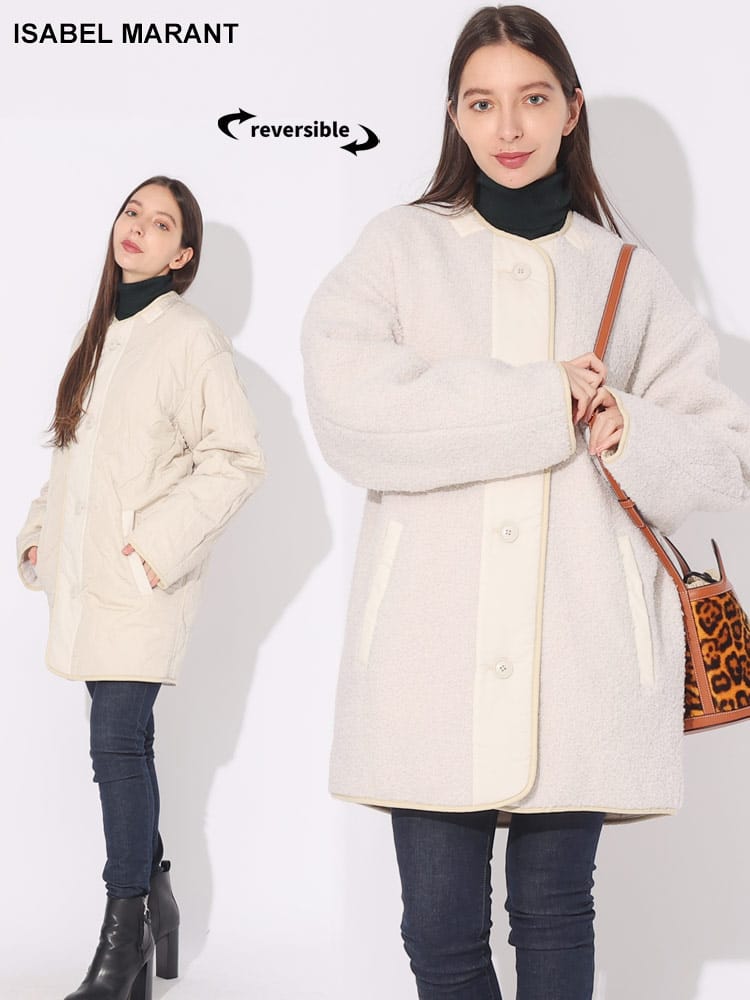 ISABEL MARANT (イザベルマラン) リバーシブル ボア×キルティング 