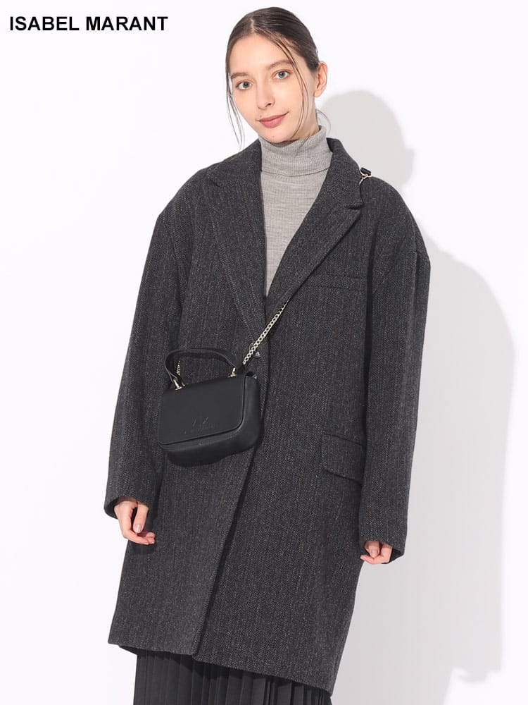 ISABEL MARANT (イザベルマラン) ウール ヘリンボン シングル コート 