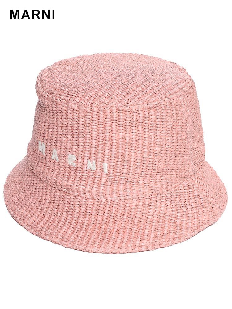 MARNI (マルニ) ナチュラル ロゴ刺繍入り ラフィア製 バケットハット MALCLMC0067S1 ブランド レディース 女性 帽子