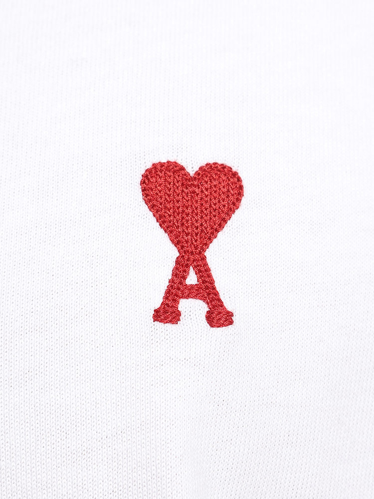 AMI PARIS (アミパリス ) コットン100％ 胸ロゴ刺繍 クルーネック 半袖 ...