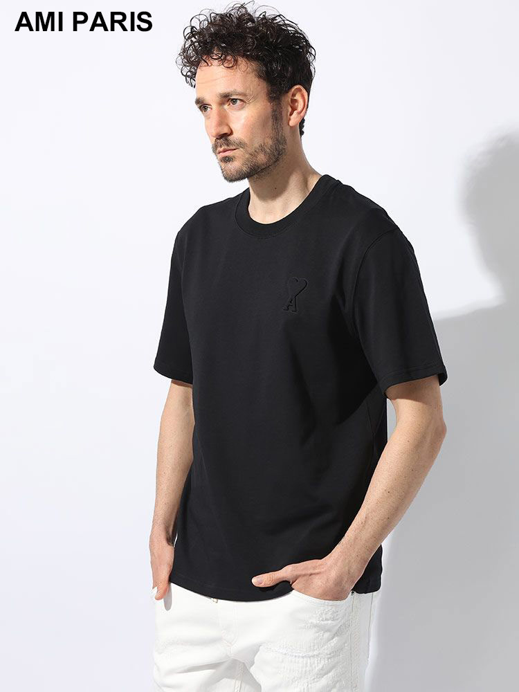 AMI PARIS (アミパリス ) コットン100％ エンボスロゴ クルーネック 半袖 Tシャツ AMUTS02572【サカゼン公式通販】