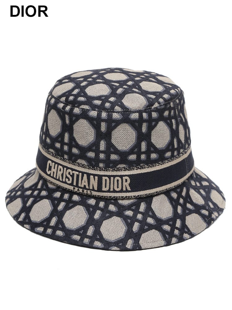 DIOR (ディオール) マクロカナージュ 刺繍バンドロゴ D-Bobby ボブハット レディース