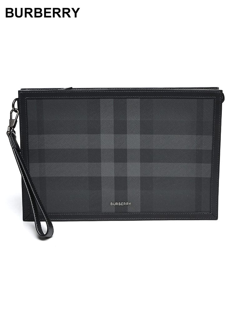 BURBERRY (バーバリー) チェック柄 ストラップ付 クラッチバッグ BB8070205 メンズ